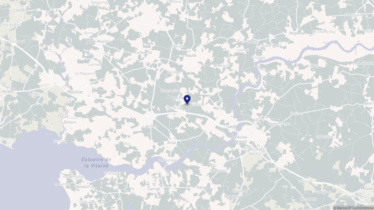 Aperçu cartographique de Marzan, centré sur la commune