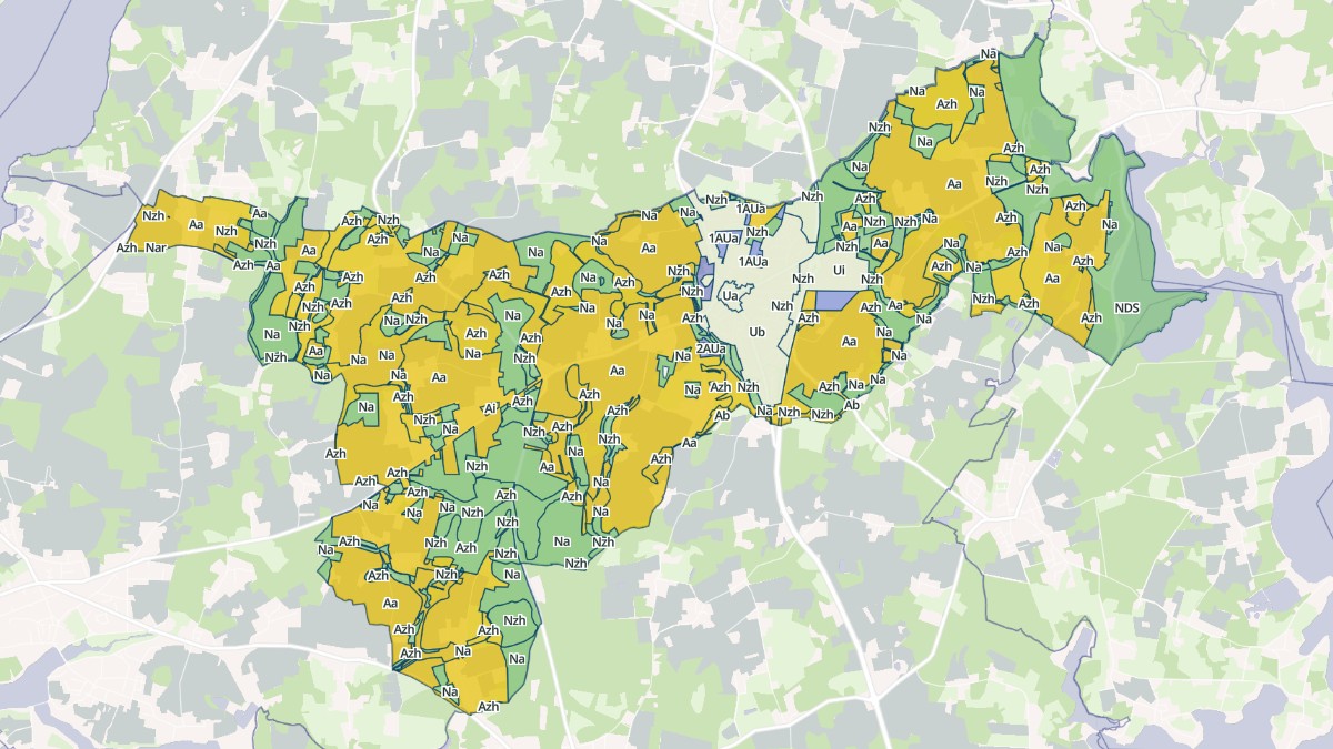 Aperçu cartographique de Merlevenez, centré sur la commune
