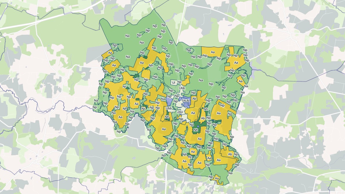 Aperçu cartographique de Molac, centré sur la commune