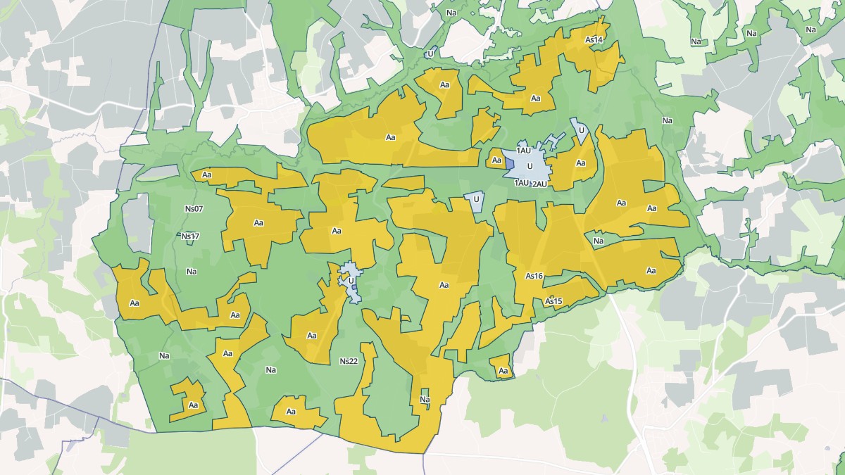 Aperçu cartographique de Moustoir-Ac, centré sur la commune