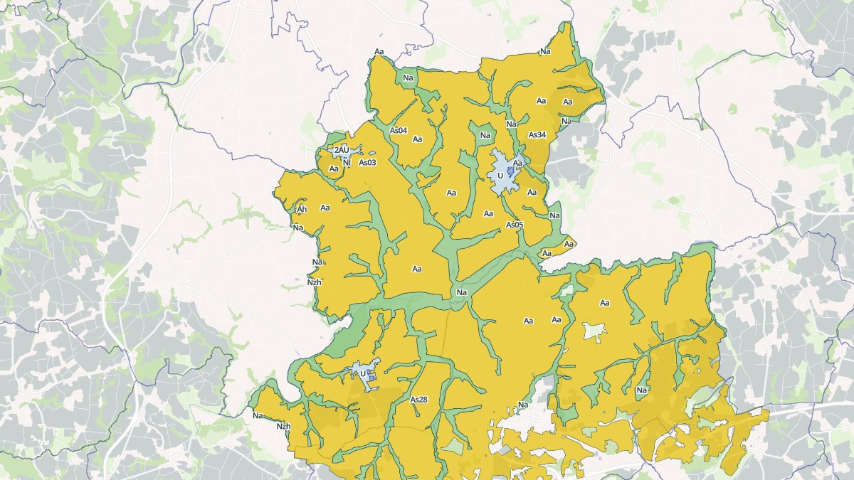 Aperçu cartographique de Évellys, centré sur la commune