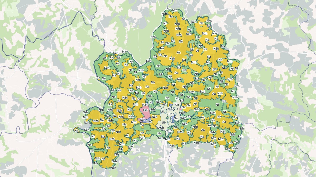 Aperçu cartographique de Plouay, centré sur la commune