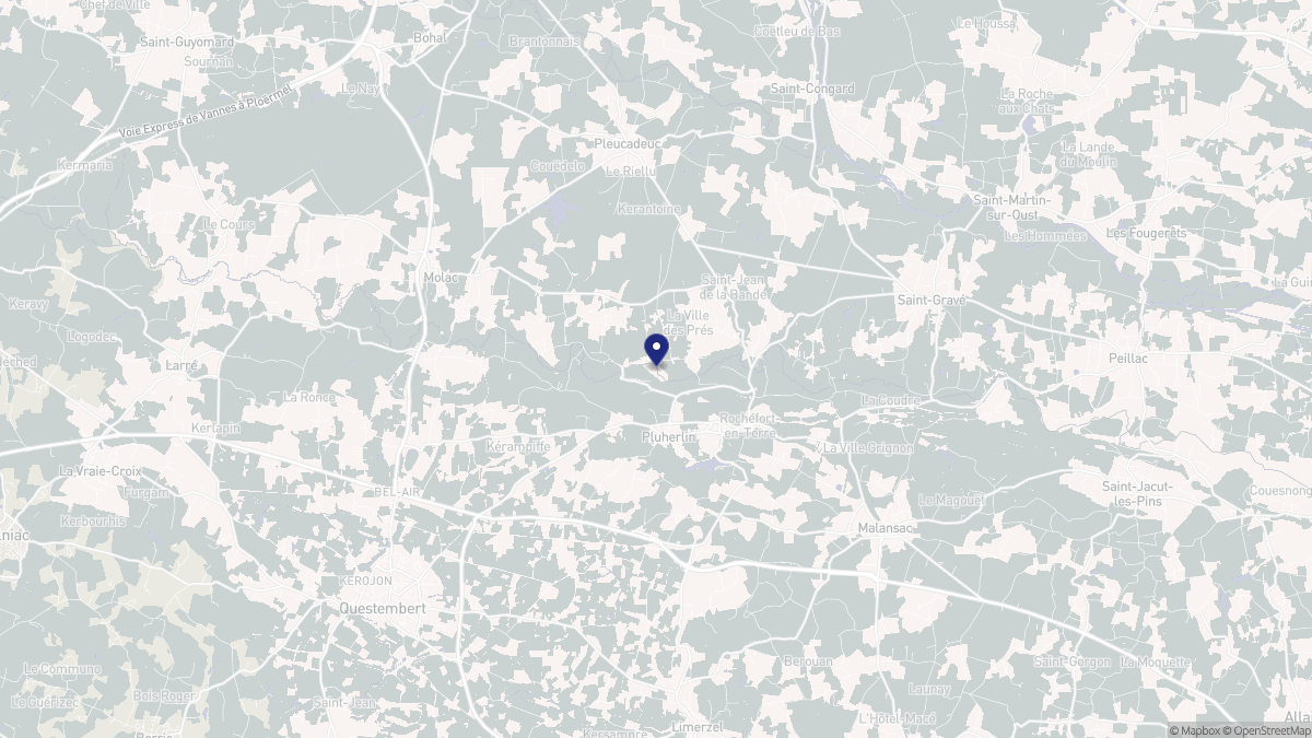Aperçu cartographique de Pluherlin, centré sur la commune