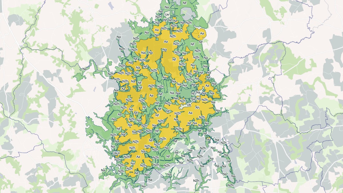 Aperçu cartographique de Priziac, centré sur la commune