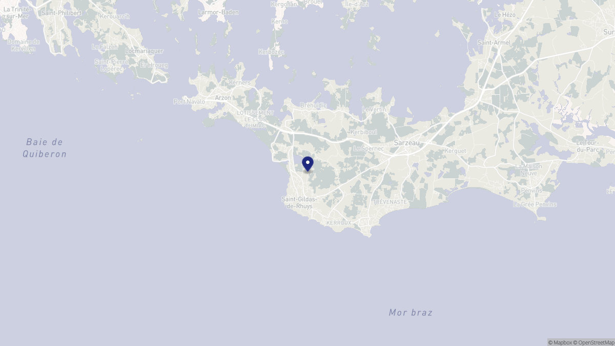 Aperçu cartographique de Saint-Gildas-de-Rhuys, centré sur la commune