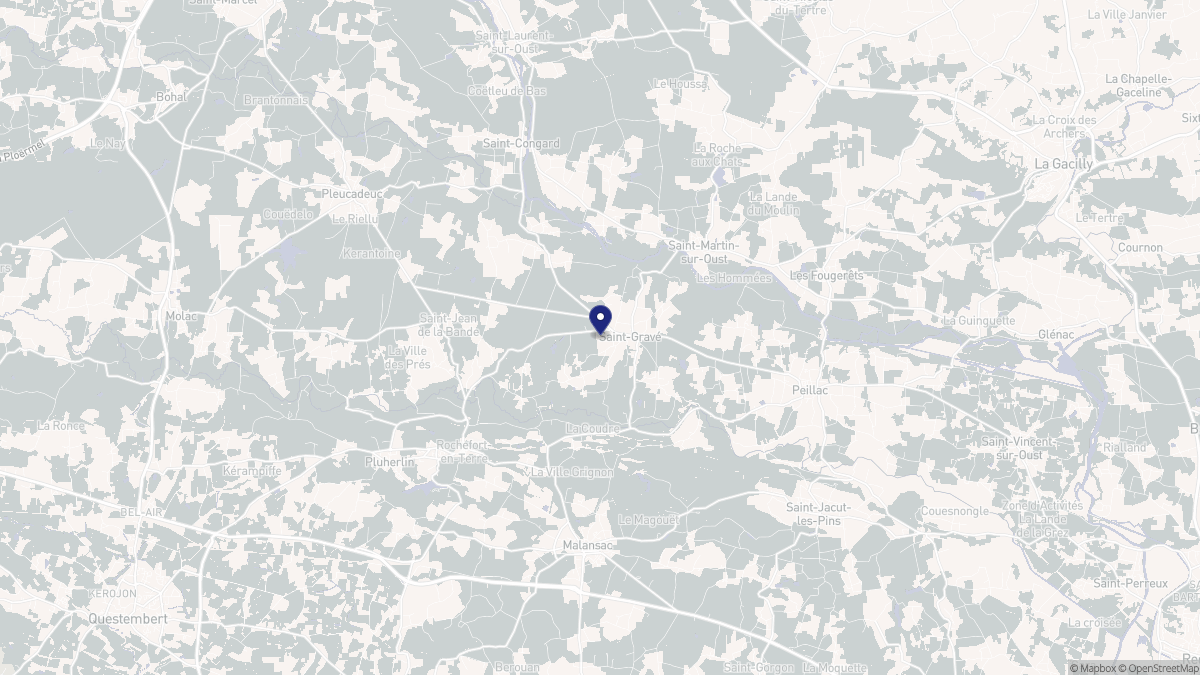 Aperçu cartographique de Saint-Gravé, centré sur la commune