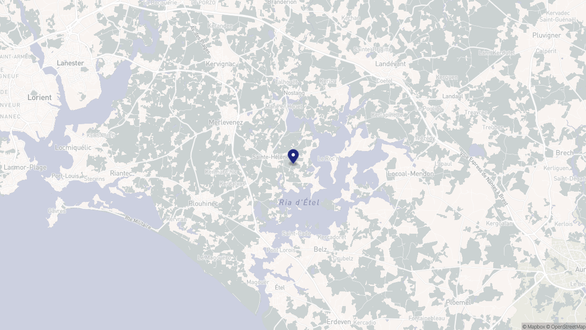 Aperçu cartographique de Sainte-Hélène, centré sur la commune