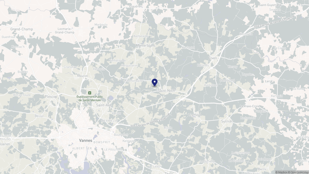 Aperçu cartographique de Saint-Nolff, centré sur la commune
