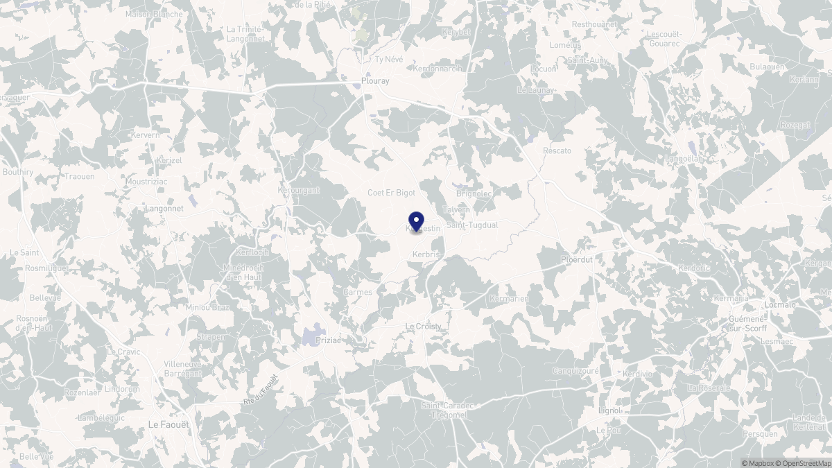 Aperçu cartographique de Saint-Tugdual, centré sur la commune