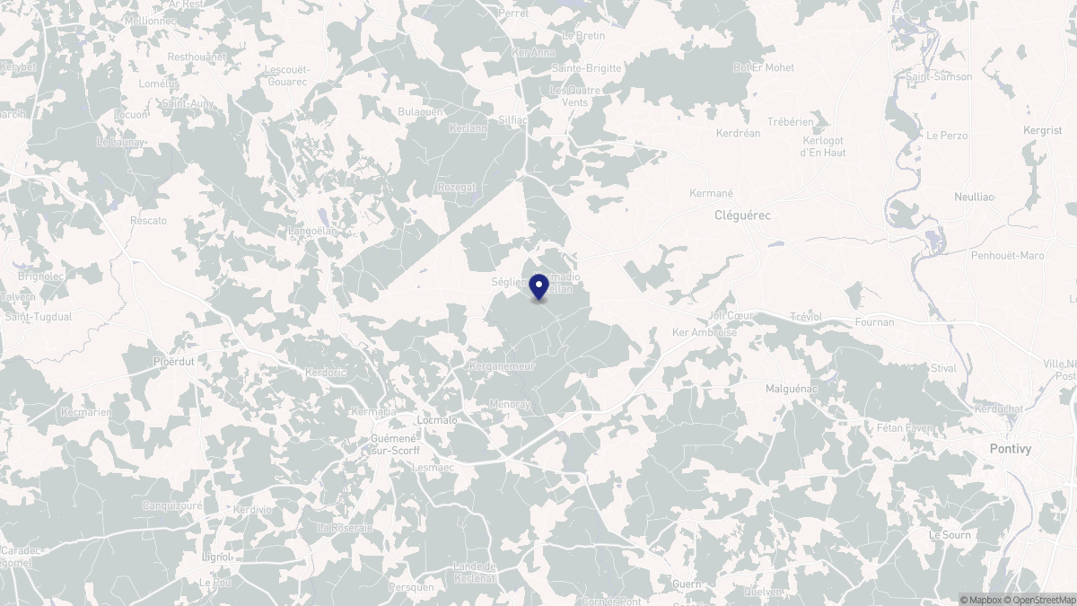 Aperçu cartographique de Séglien, centré sur la commune