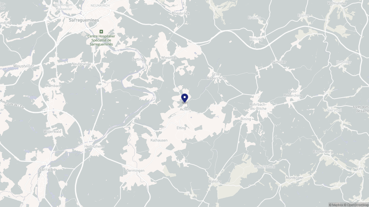 Aperçu cartographique de Achen, centré sur la commune