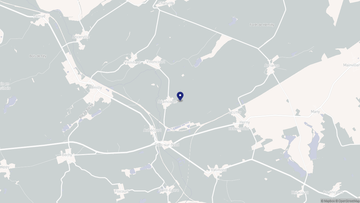Aperçu cartographique de Adaincourt, centré sur la commune
