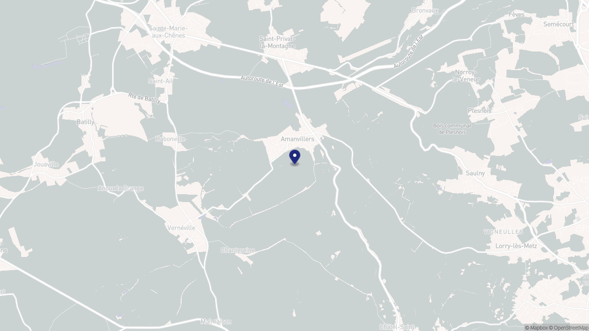 Aperçu cartographique de Amanvillers, centré sur la commune