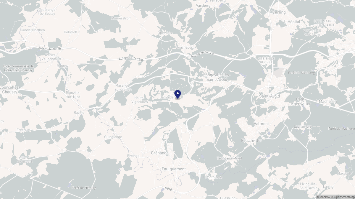 Aperçu cartographique de Bambiderstroff, centré sur la commune