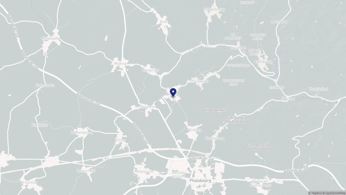 Aperçu cartographique de Berling, centré sur la commune
