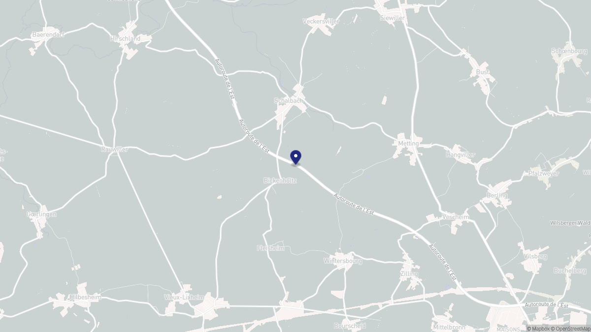 Aperçu cartographique de Bickenholtz, centré sur la commune