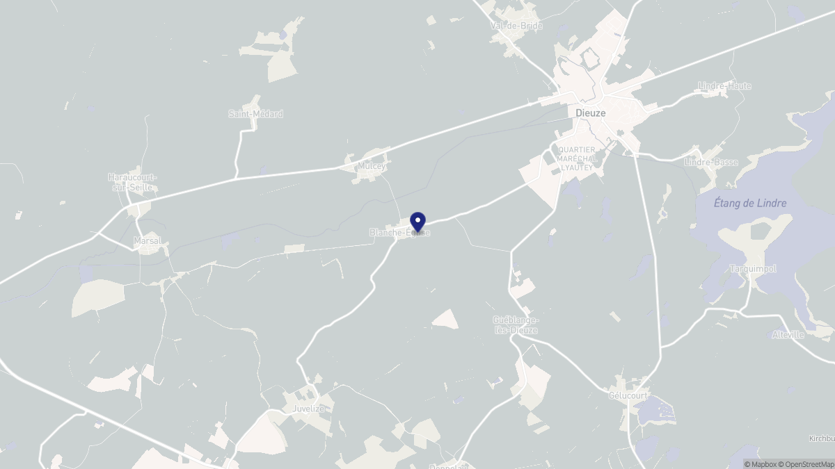 Aperçu cartographique de Blanche-Église, centré sur la commune