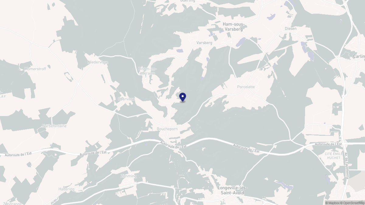 Aperçu cartographique de Boucheporn, centré sur la commune