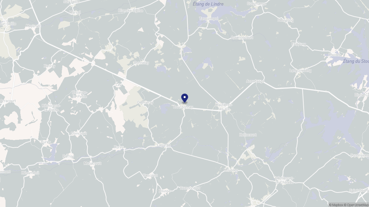Aperçu cartographique de Bourdonnay, centré sur la commune