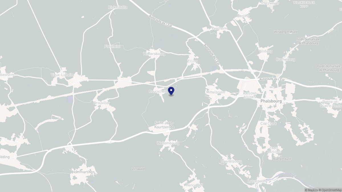 Aperçu cartographique de Bourscheid, centré sur la commune