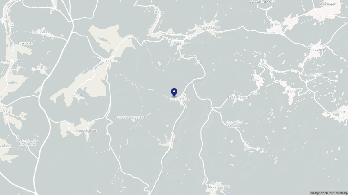 Aperçu cartographique de Bousseviller, centré sur la commune