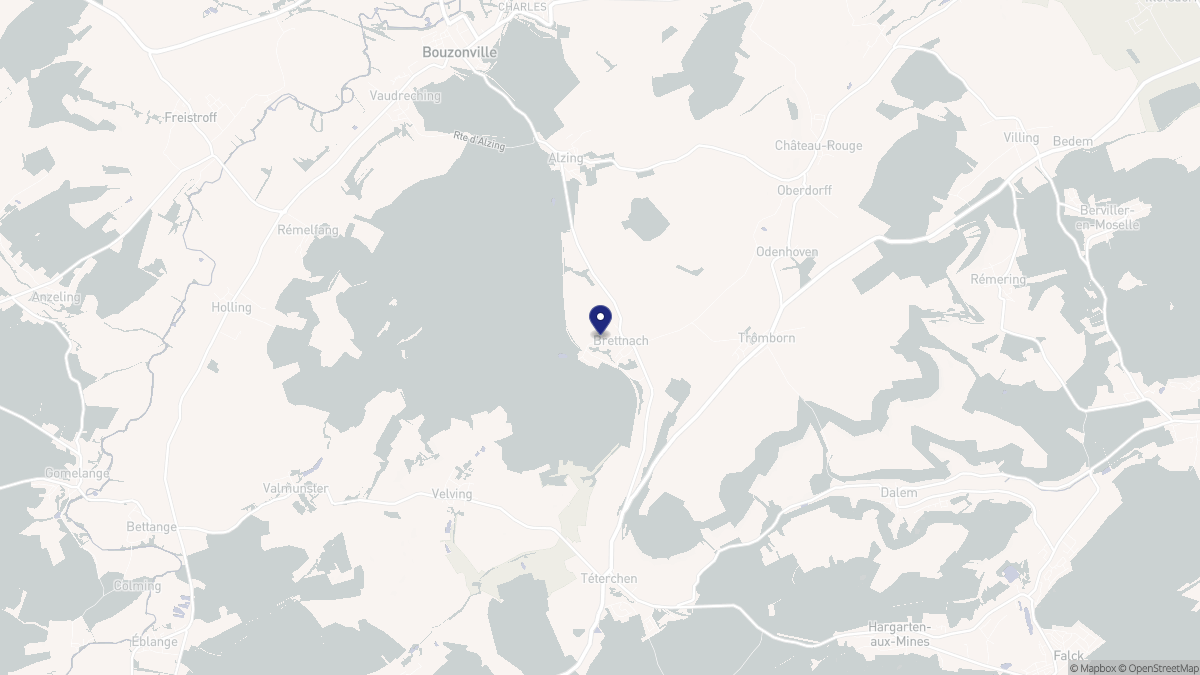 Aperçu cartographique de Brettnach, centré sur la commune