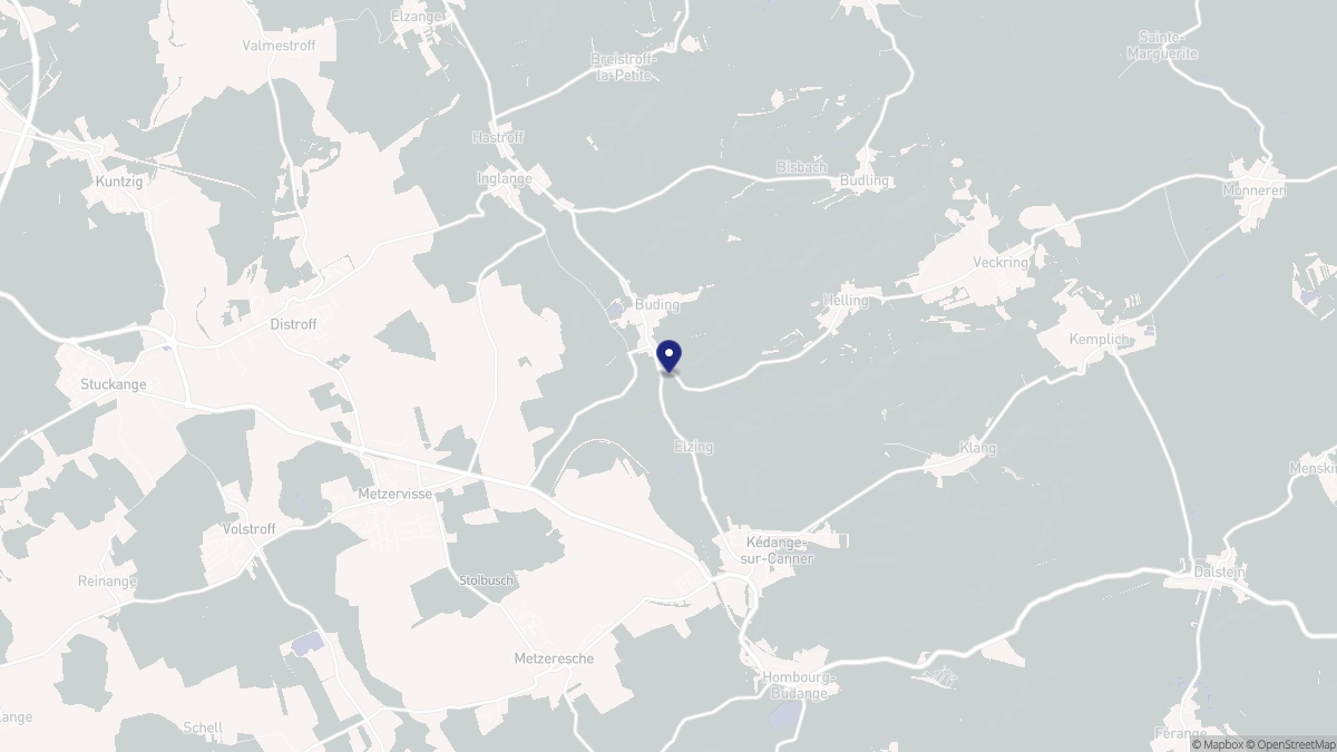 Aperçu cartographique de Buding, centré sur la commune