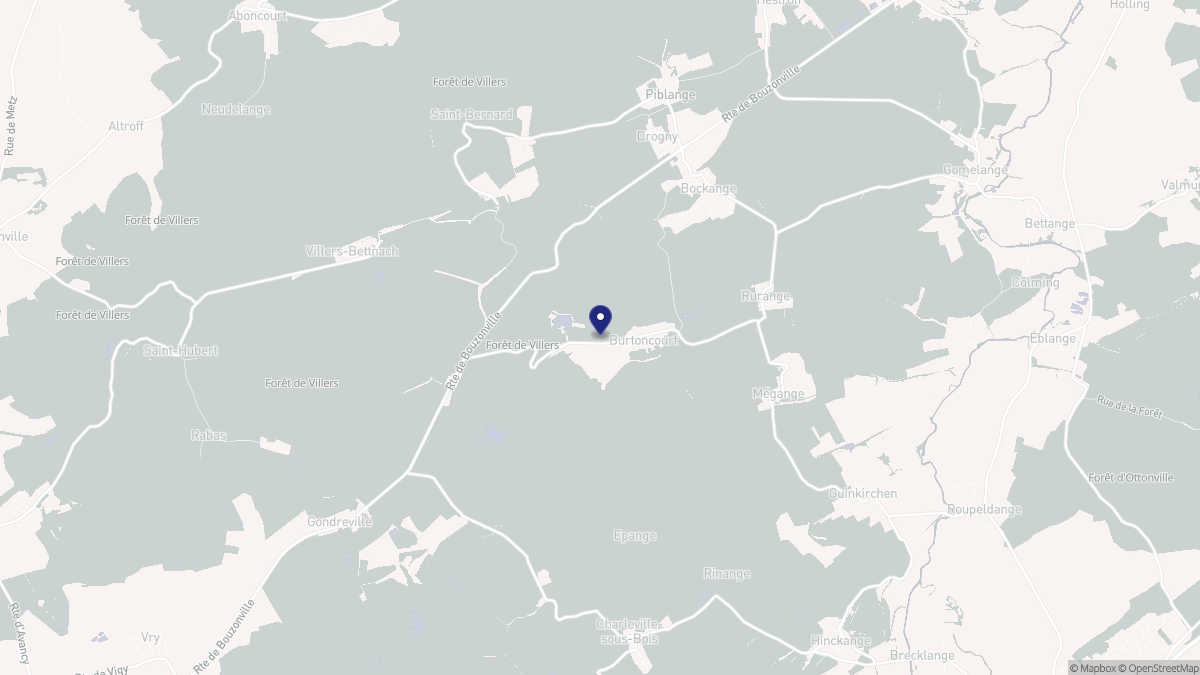 Aperçu cartographique de Burtoncourt, centré sur la commune