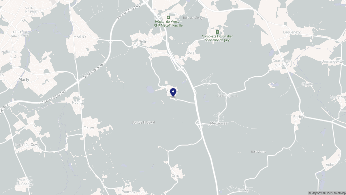 Aperçu cartographique de Chesny, centré sur la commune
