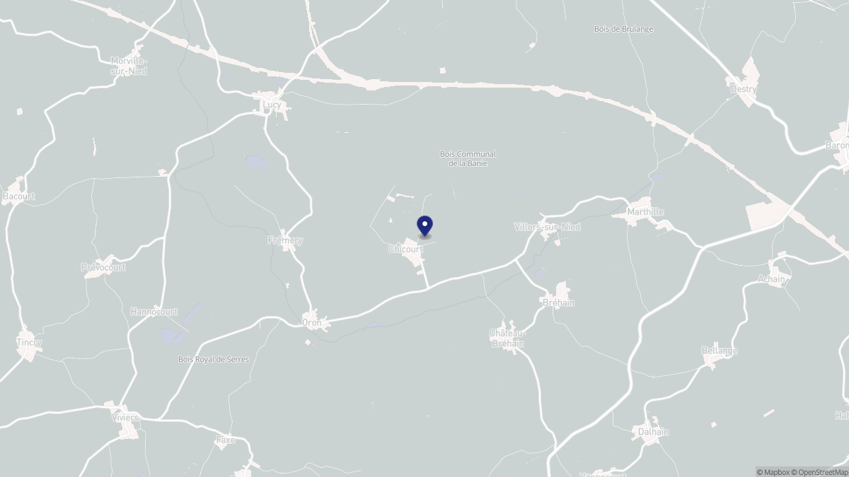 Aperçu cartographique de Chicourt, centré sur la commune