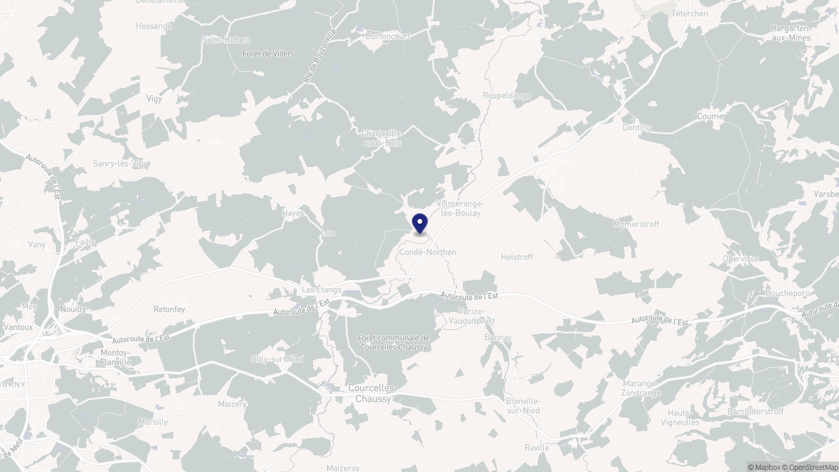 Aperçu cartographique de Condé-Northen, centré sur la commune
