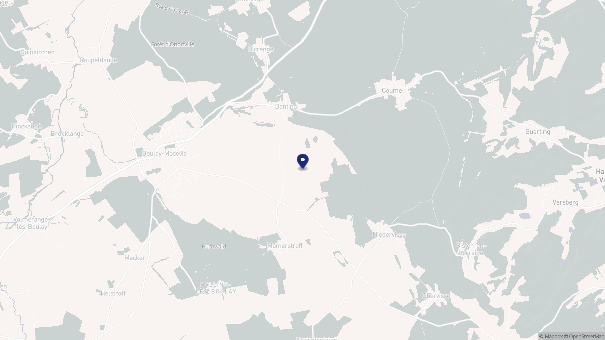 Aperçu cartographique de Denting, centré sur la commune