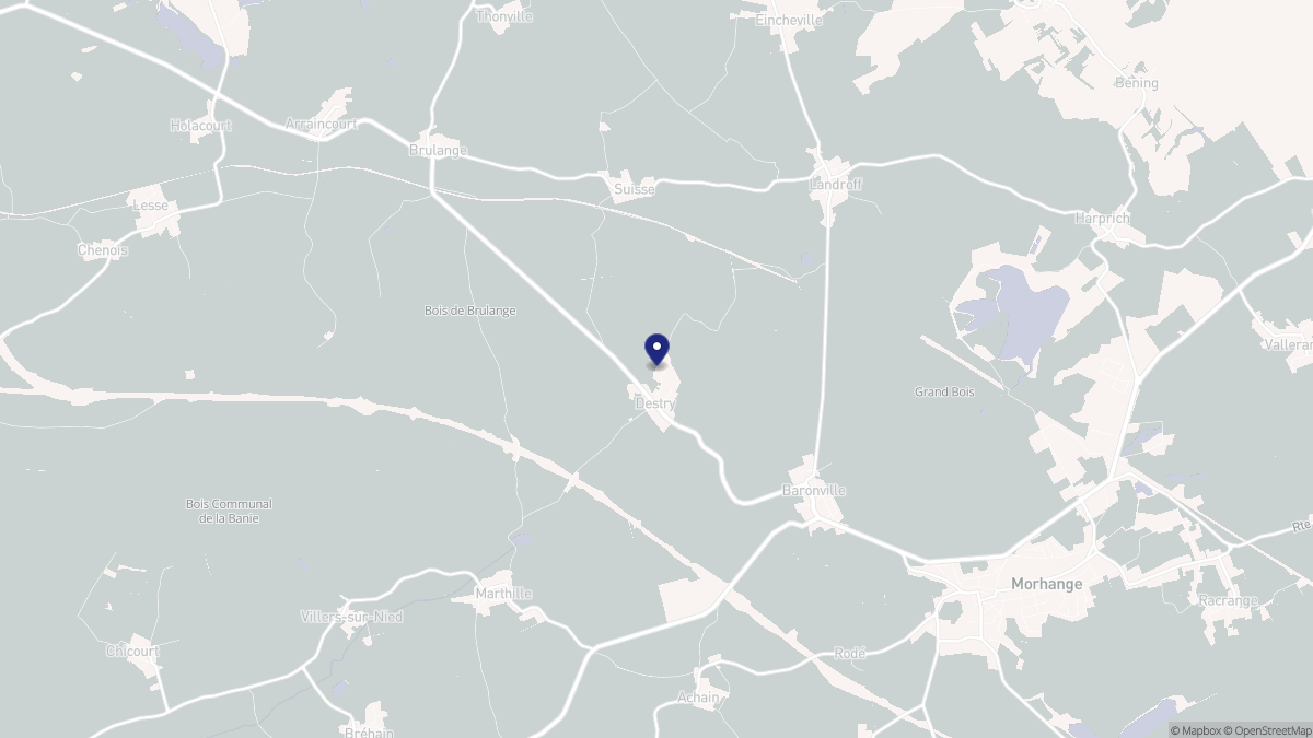 Aperçu cartographique de Destry, centré sur la commune