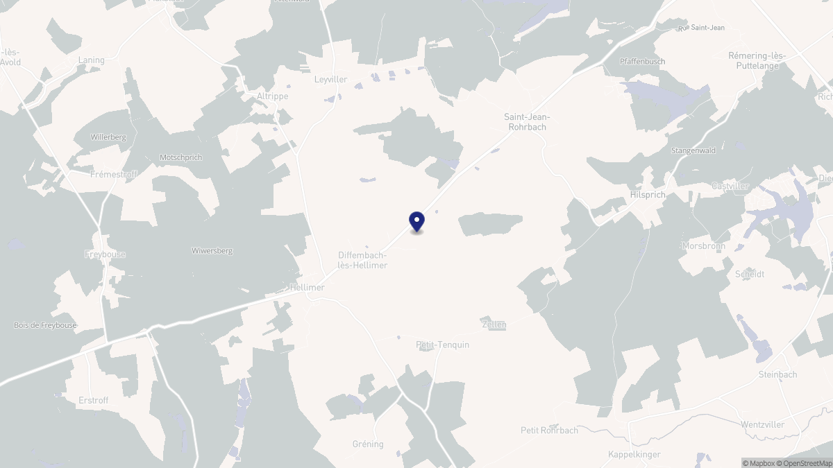 Aperçu cartographique de Diffembach-lès-Hellimer, centré sur la commune