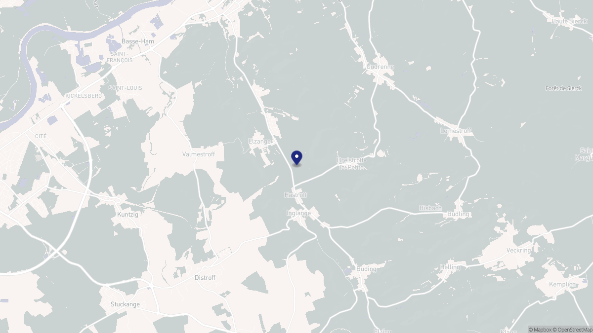 Aperçu cartographique de Elzange, centré sur la commune