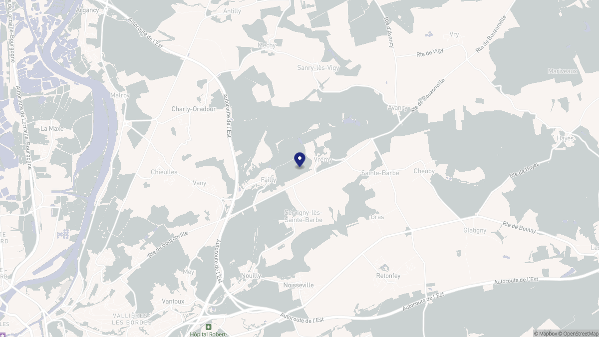 Aperçu cartographique de Failly, centré sur la commune