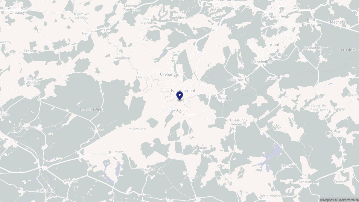 Aperçu cartographique de Faulquemont, centré sur la commune