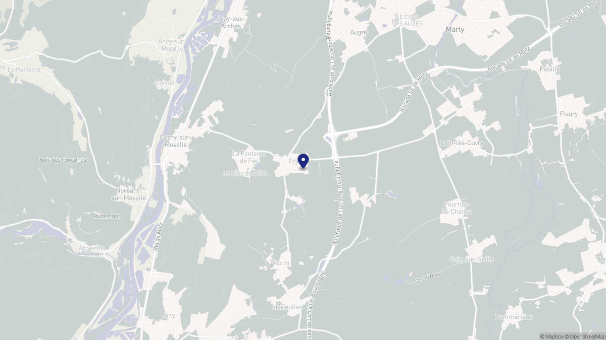 Aperçu cartographique de Féy, centré sur la commune
