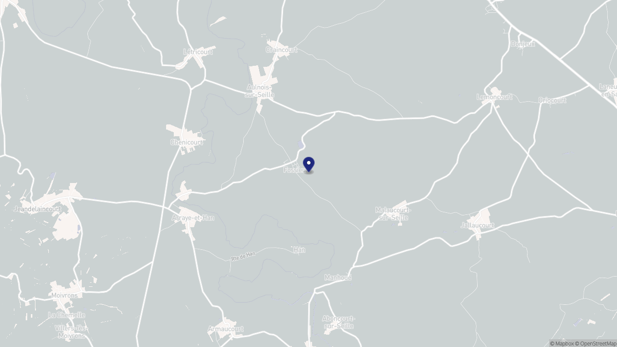Aperçu cartographique de Fossieux, centré sur la commune