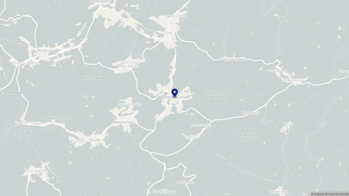 Aperçu cartographique de Goetzenbruck, centré sur la commune