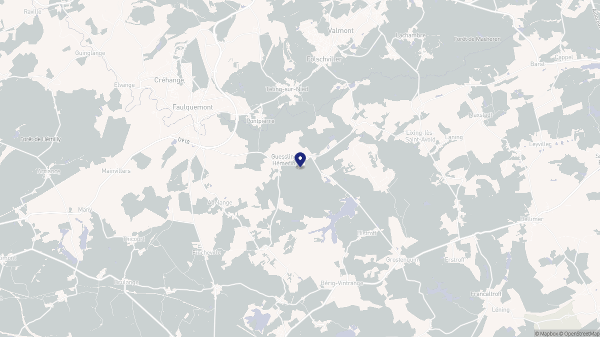 Aperçu cartographique de Guessling-Hémering, centré sur la commune