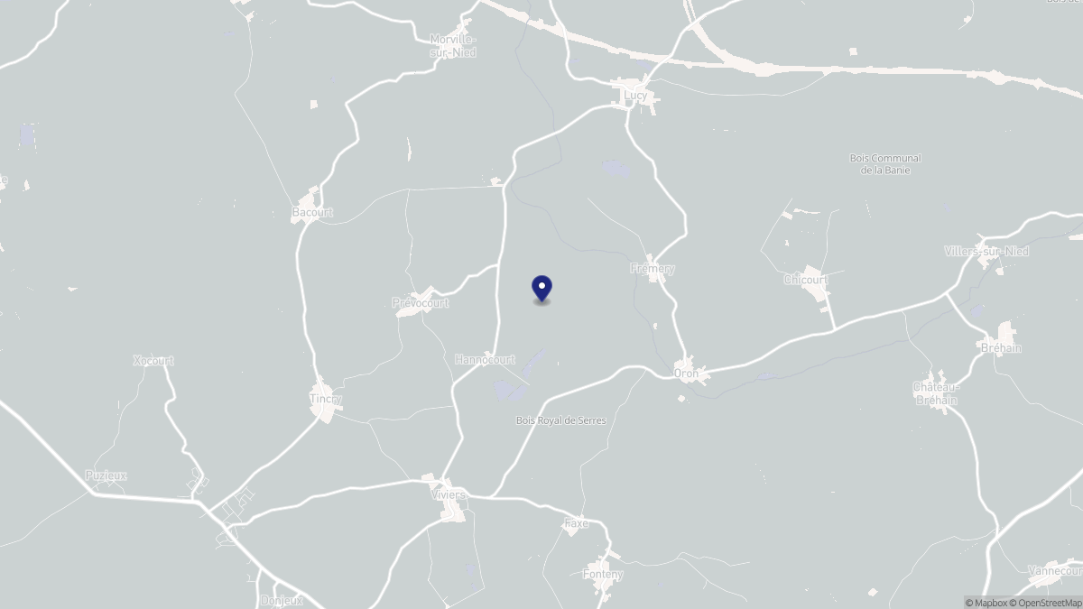 Aperçu cartographique de Hannocourt, centré sur la commune