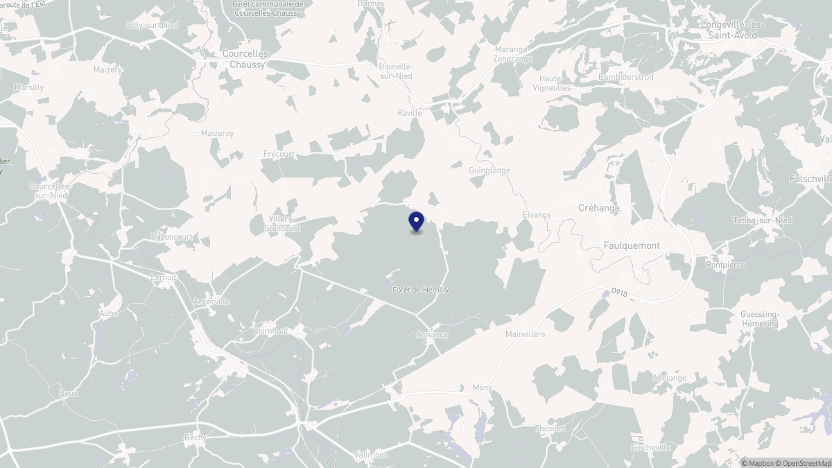 Aperçu cartographique de Hémilly, centré sur la commune