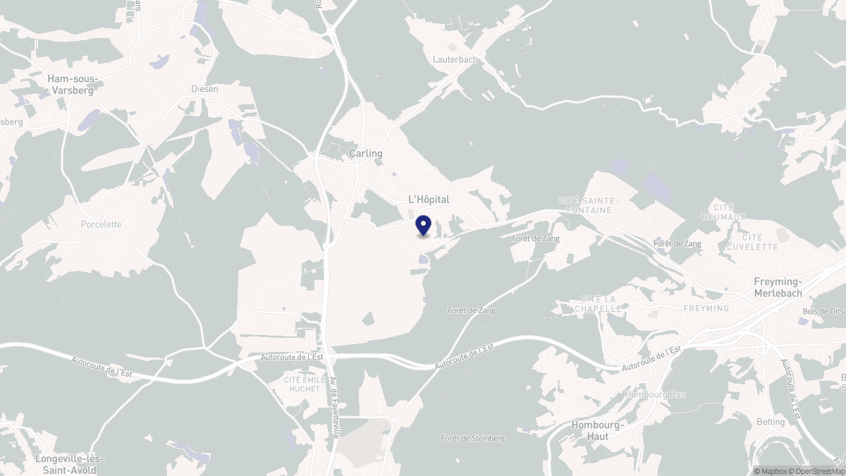 Aperçu cartographique de L'Hôpital, centré sur la commune