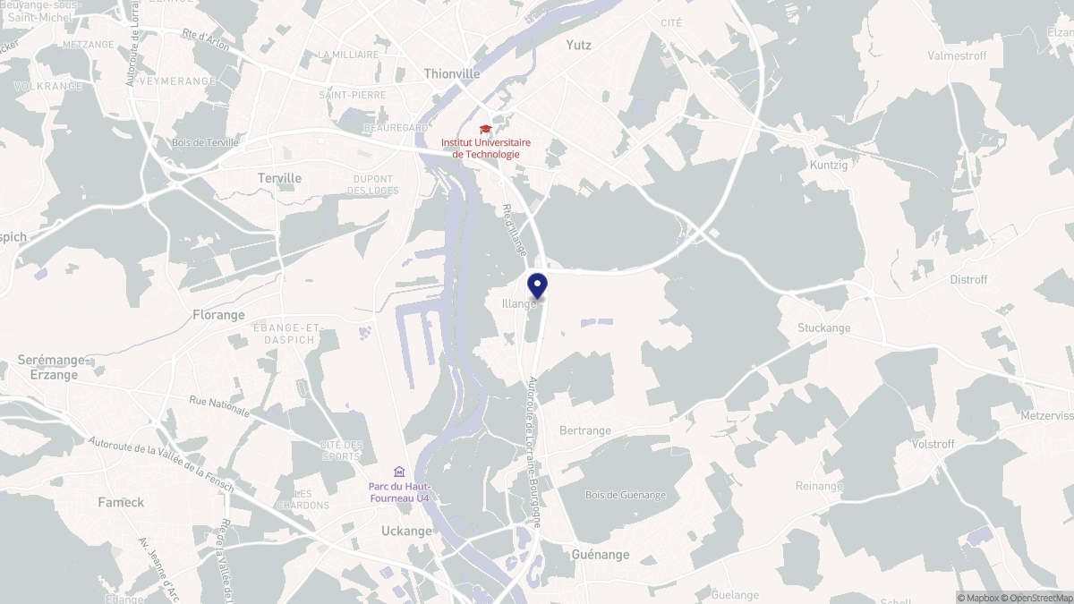 Aperçu cartographique de Illange, centré sur la commune