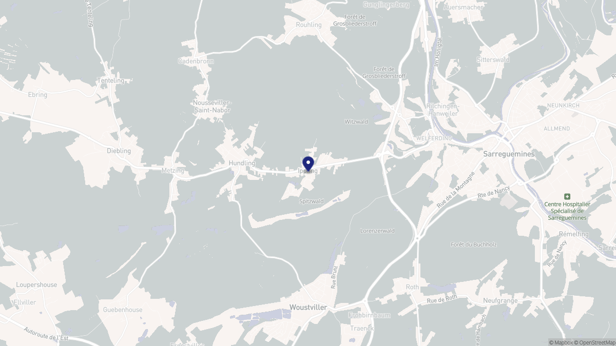 Aperçu cartographique de Ippling, centré sur la commune