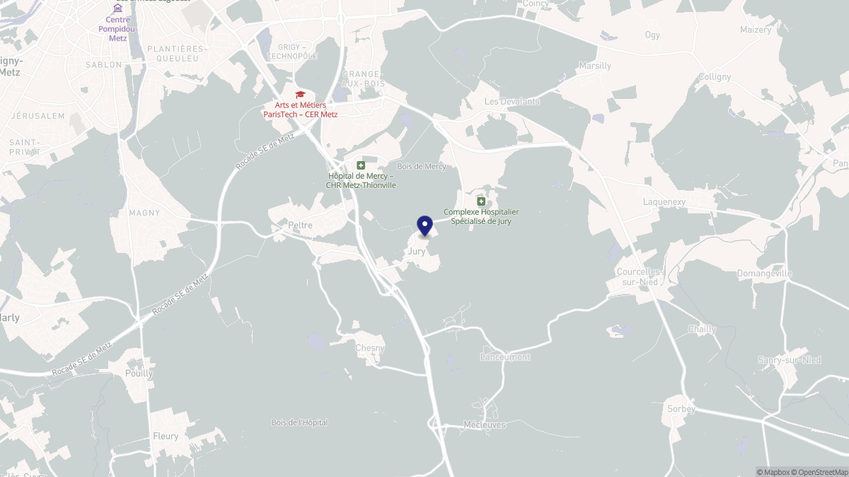 Aperçu cartographique de Jury, centré sur la commune
