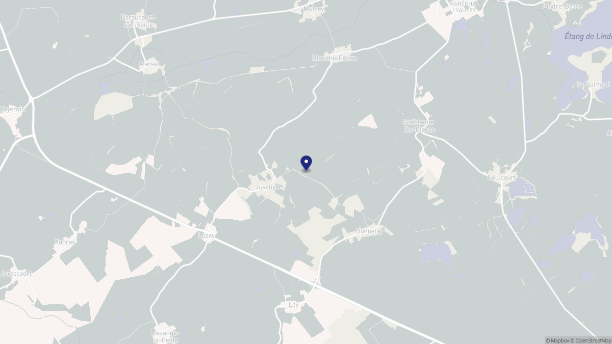 Aperçu cartographique de Juvelize, centré sur la commune