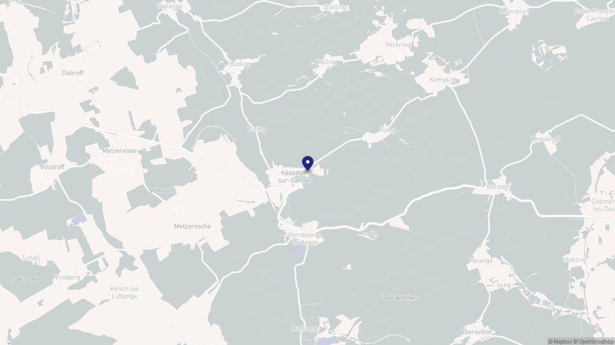 Aperçu cartographique de Kédange-sur-Canner, centré sur la commune
