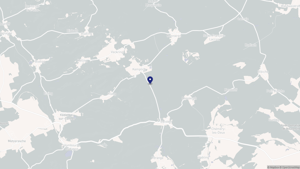 Aperçu cartographique de Kemplich, centré sur la commune
